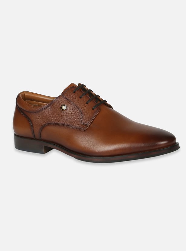 LOUIS PHILIPPE Men Solid Leather Derby Shoes