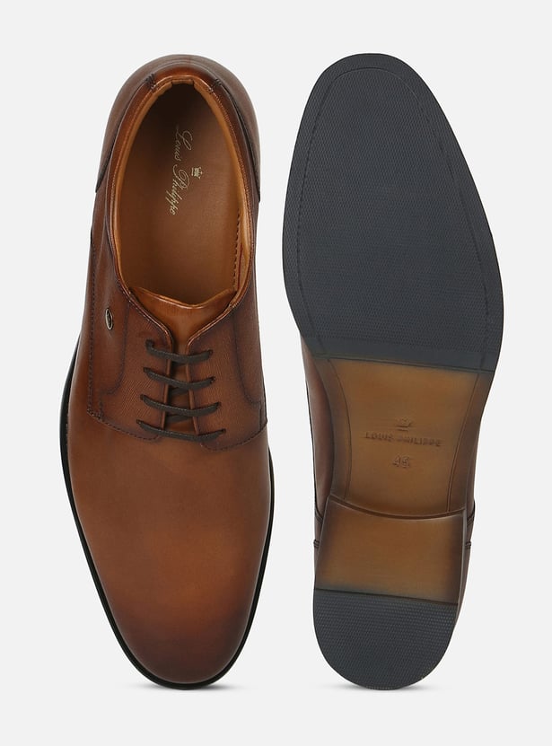 LOUIS PHILIPPE Men Solid Leather Derby Shoes