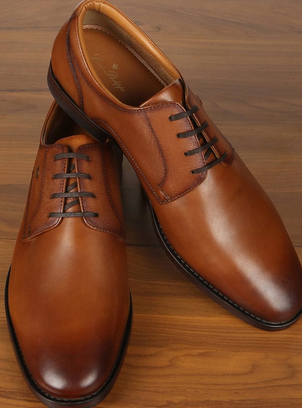 LOUIS PHILIPPE Men Solid Leather Derby Shoes