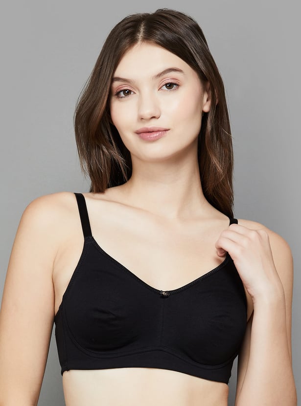 AMANTE Solid Non-Padded Non-Wired Balconette Bra