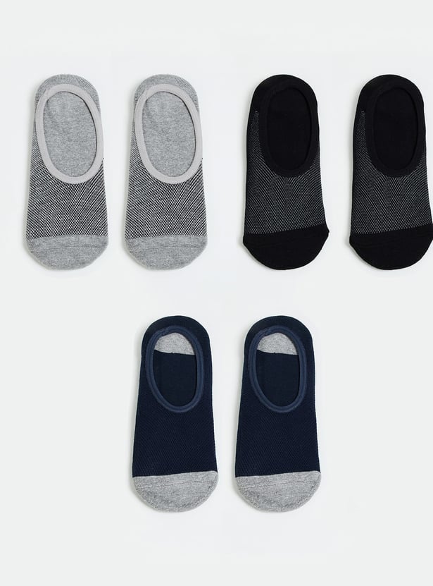 FORCA Men Colourblocked No Show Socks - Pack of 3
