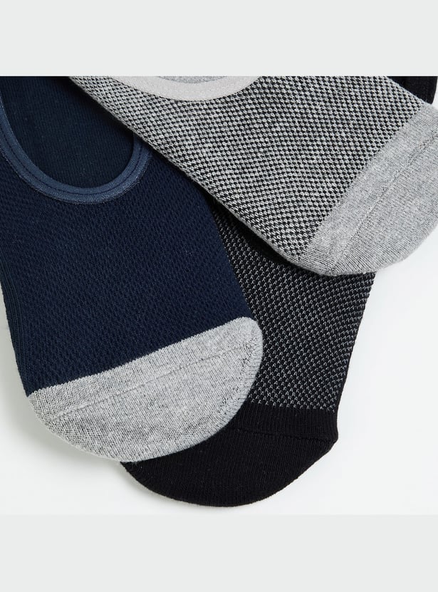FORCA Men Colourblocked No Show Socks - Pack of 3