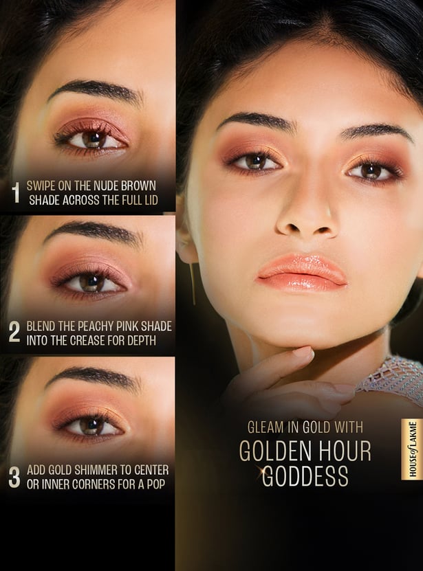 LAKME 9 to 5 Eyeconic Shadow Stack - Golden Hour Goddess - 7g