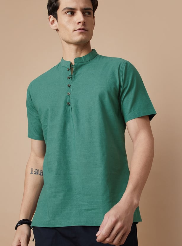 MELANGE Solid Short Kurta