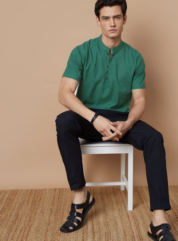 MELANGE Solid Short Kurta