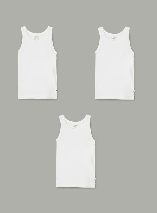 JOCKEY Boys Solid Innerwear Vest - Pack of 3