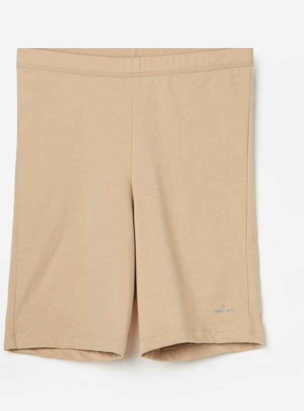 JOCKEY Girls Solid Cycling Shorts - Pack of 2