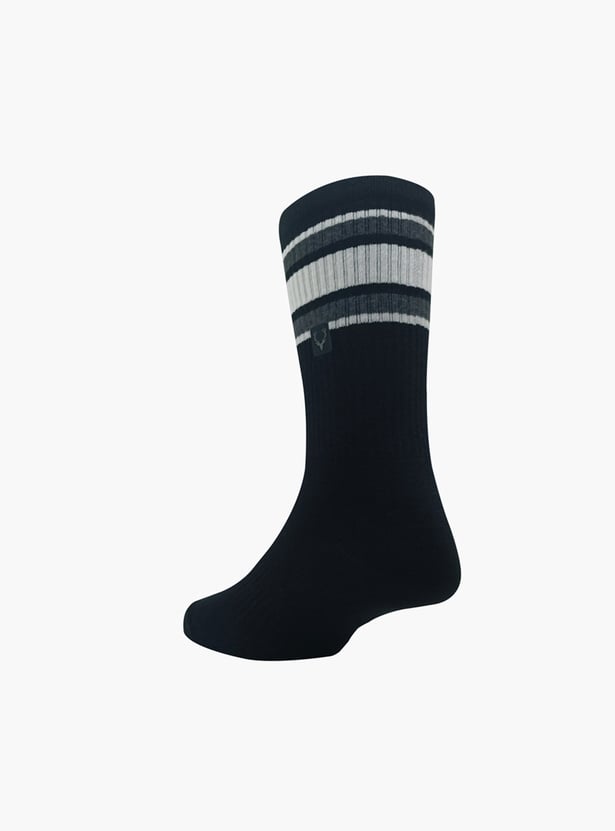 ALLEN SOLLY Men Striped Crew-Length Socks