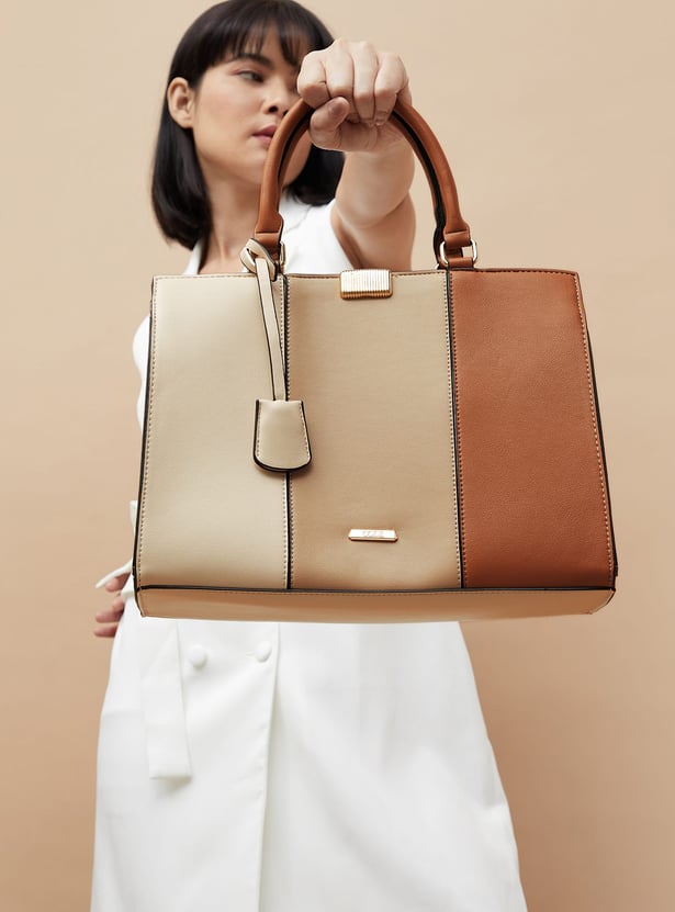 CODE Women Colourblocked Handheld Bag