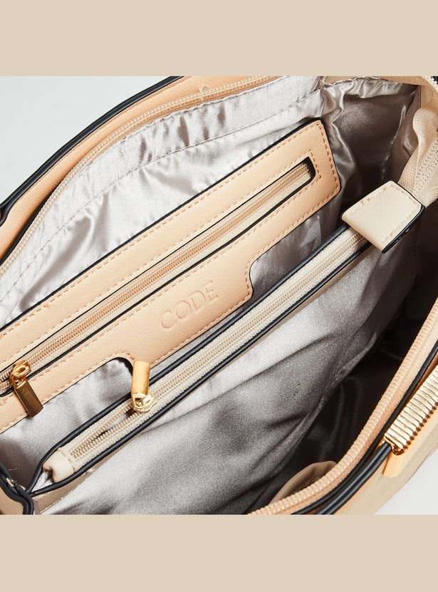 CODE Women Colourblocked Handheld Bag