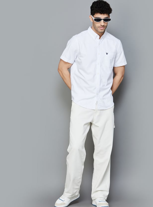 AMERICAN EAGLE Men Solid Regular Fit Casual Shirt