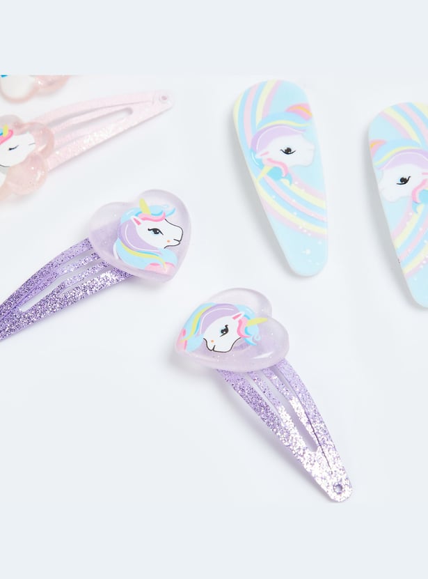 FAME FOREVER Girls Unicorn Assorted Tic Tac Hair Clips - Pack of 6