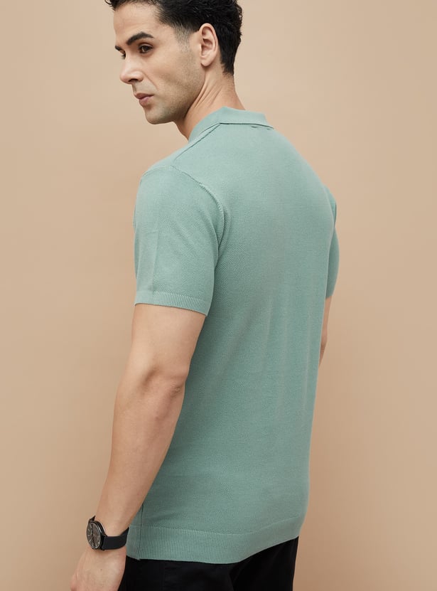 CODE Solid Knit Polo T-shirt