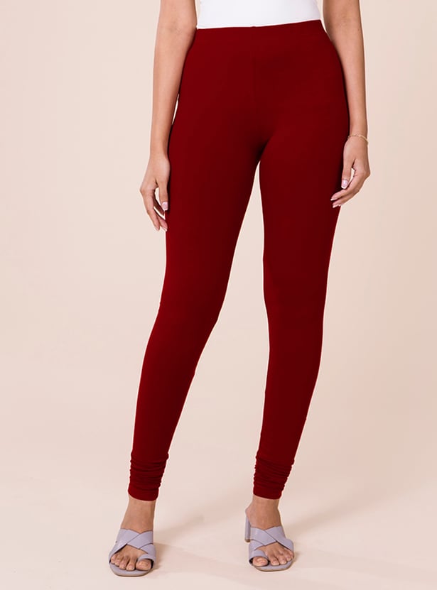GO COLORS Women Solid Churidar