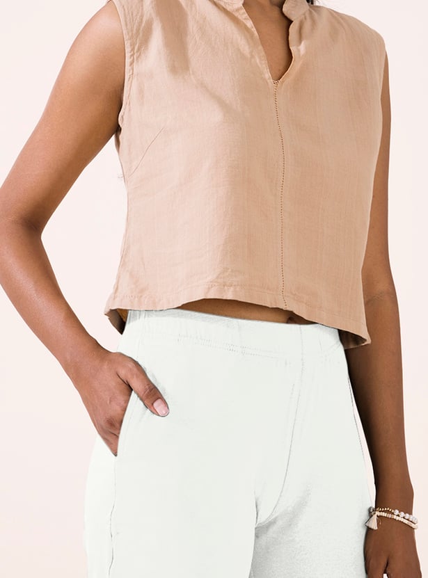 GO COLORS Solid Straight Pants