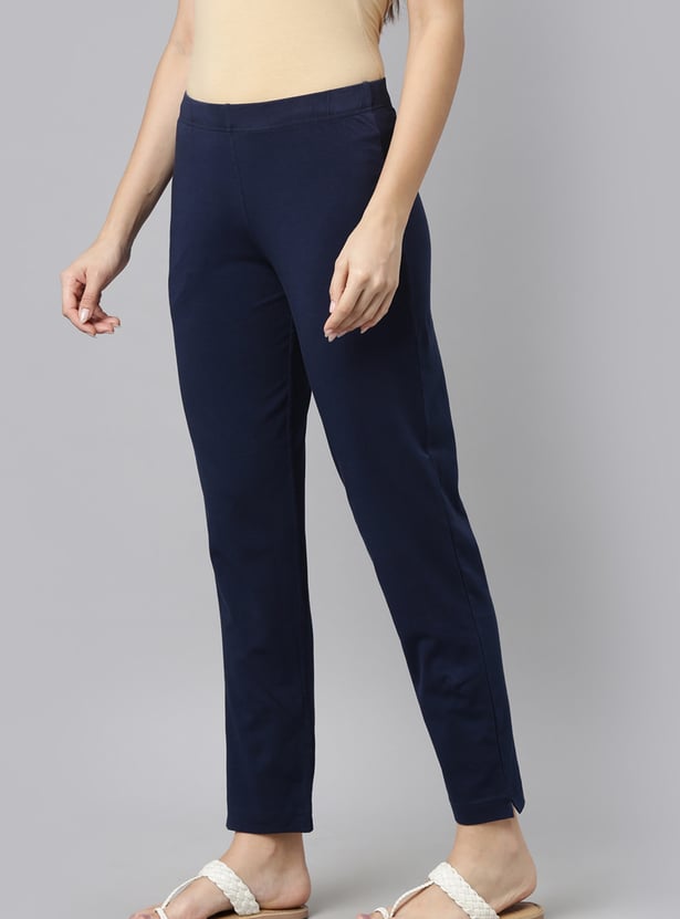 GO COLORS Solid Straight Pants