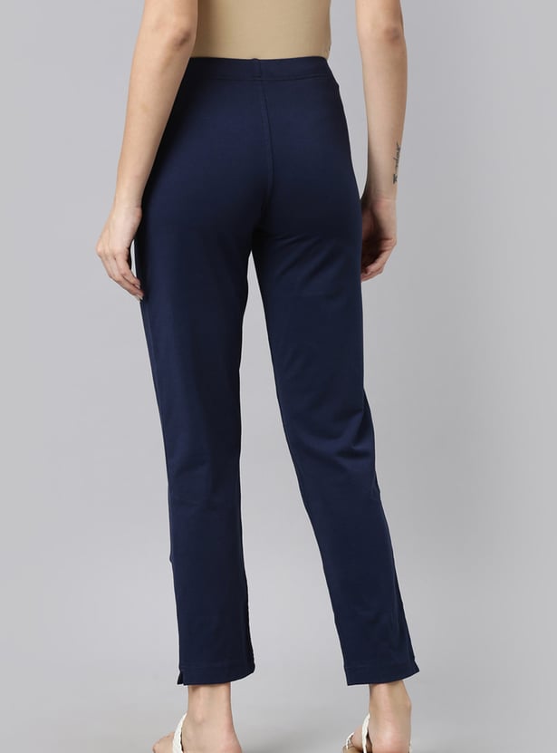 GO COLORS Solid Straight Pants
