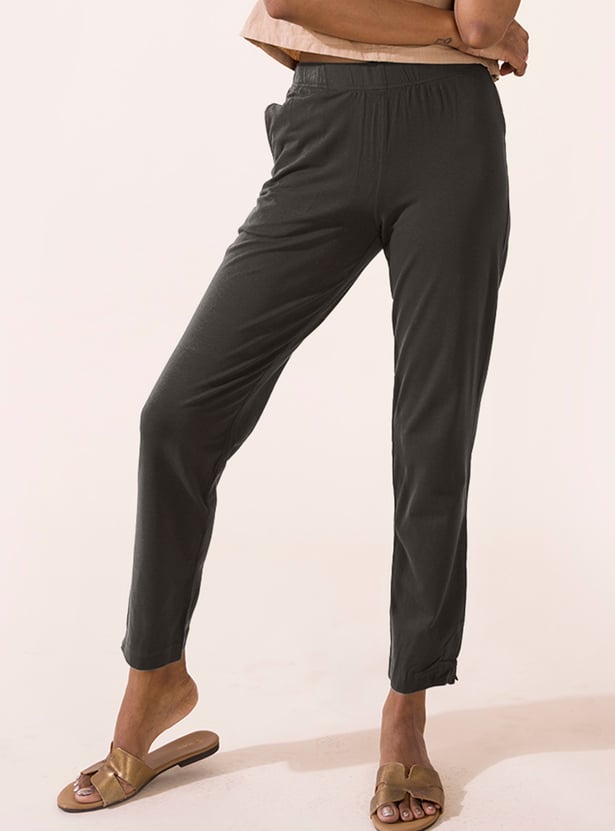 GO COLORS Solid Straight Pants