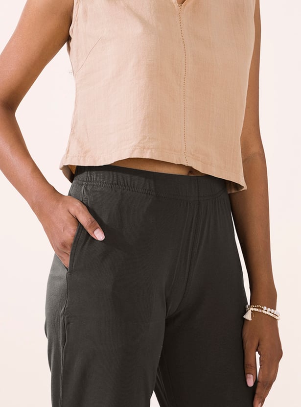 GO COLORS Solid Straight Pants