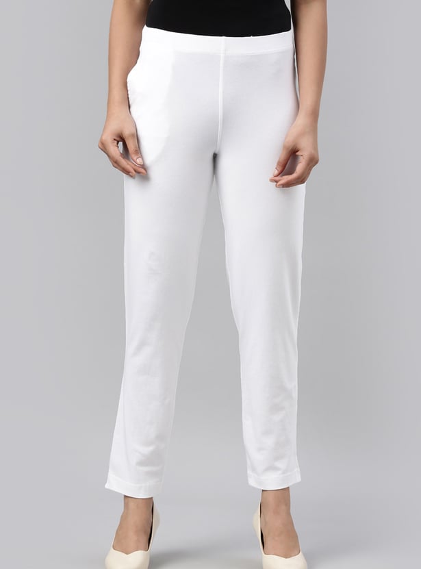 GO COLORS Solid Straight Pants