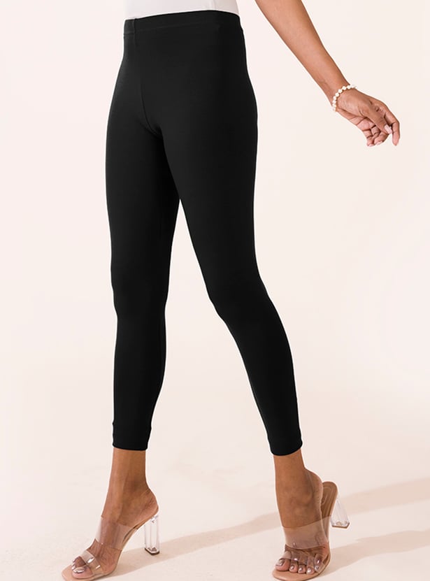 GO COLORS Women Solid Leggings