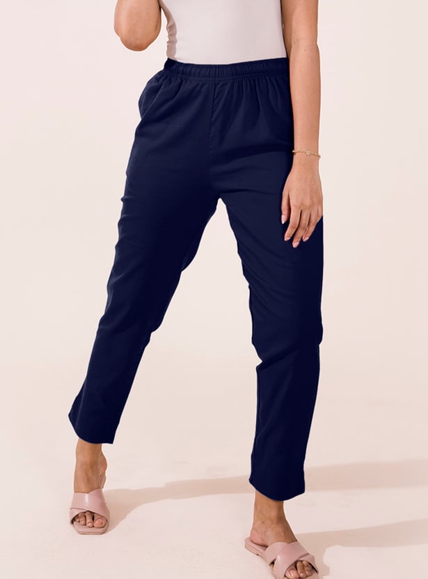 GO COLORS Women Solid Straight Pants