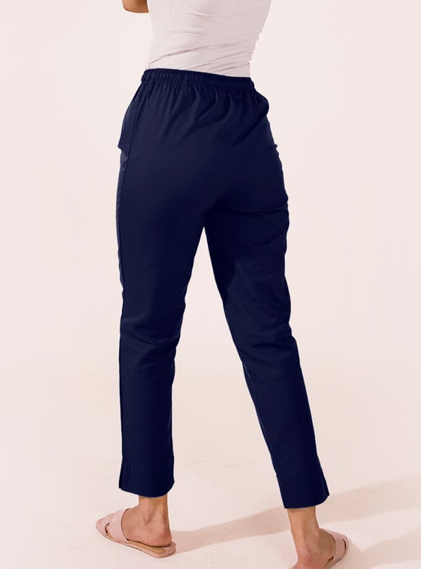 GO COLORS Women Solid Straight Pants