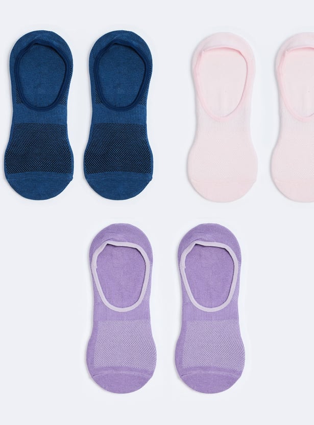 GINGER Women Assorted No-Show Socks - Pack of 3