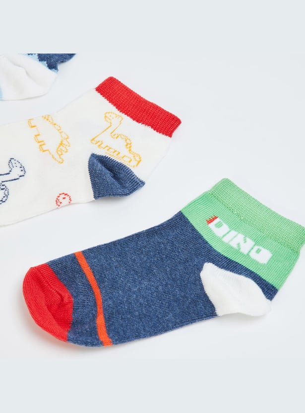 FAME FOREVER Boys Printed Ankle Length Socks - Pack of 3