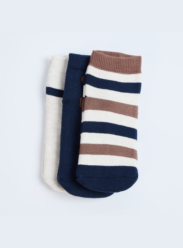 FAME FOREVER Boys Assorted Ankle-Length Socks - Pack of 3