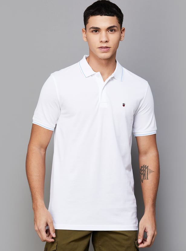 LP SPORT Men Solid Polo T-shirt