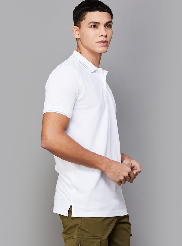 LP SPORT Men Solid Polo T-shirt