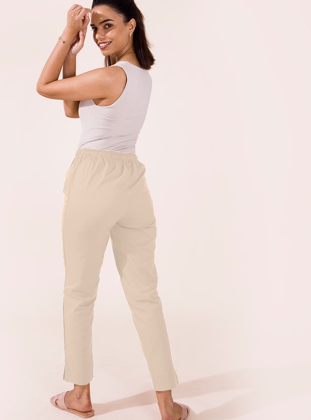 GO COLORS Women Solid Straight Pants