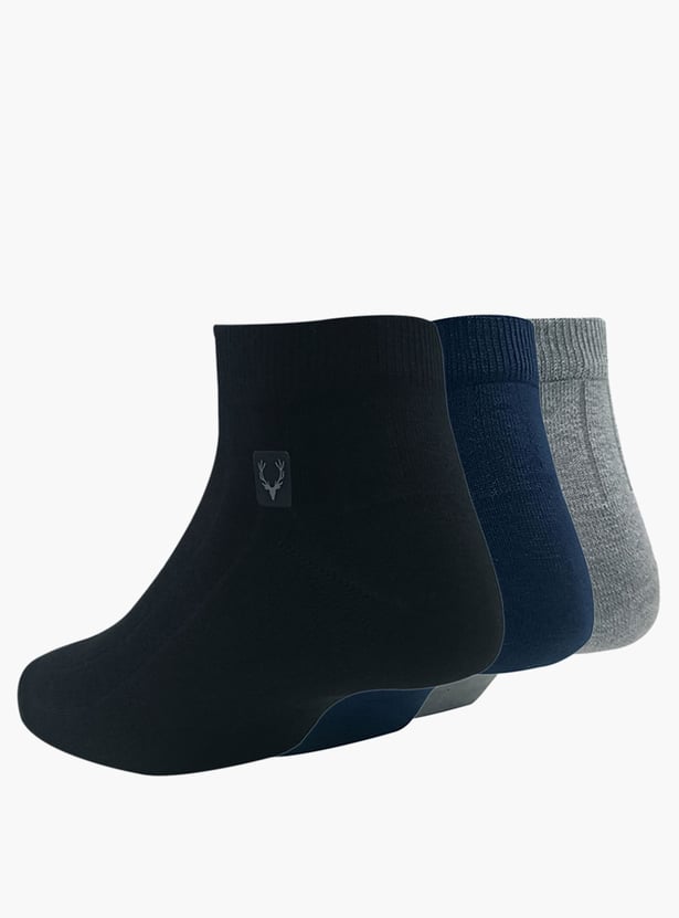 ALLEN SOLLY Men Woven Ankle-Length Socks - Pack of 3