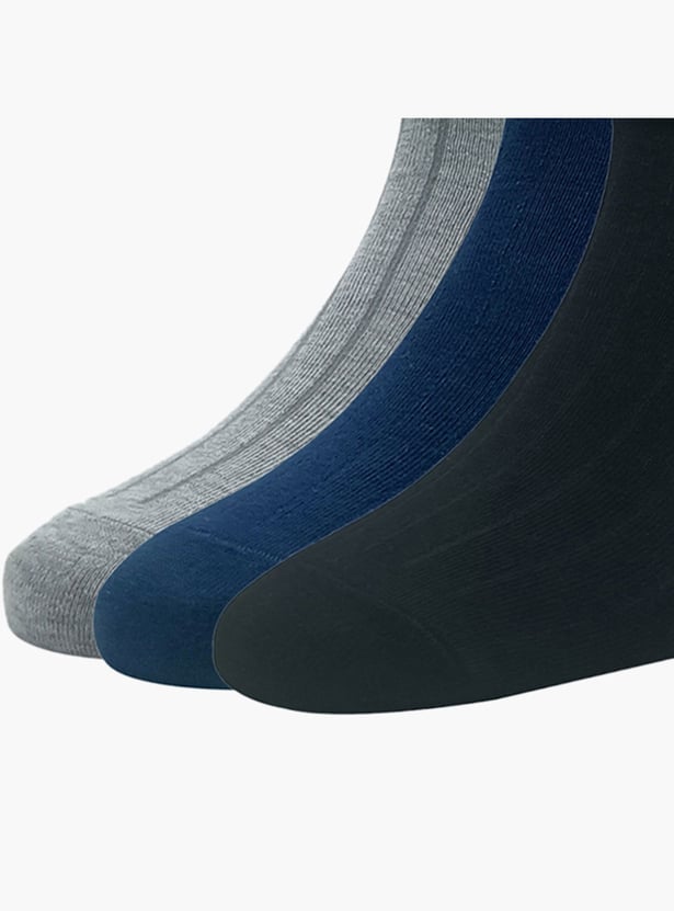 ALLEN SOLLY Men Woven Ankle-Length Socks - Pack of 3