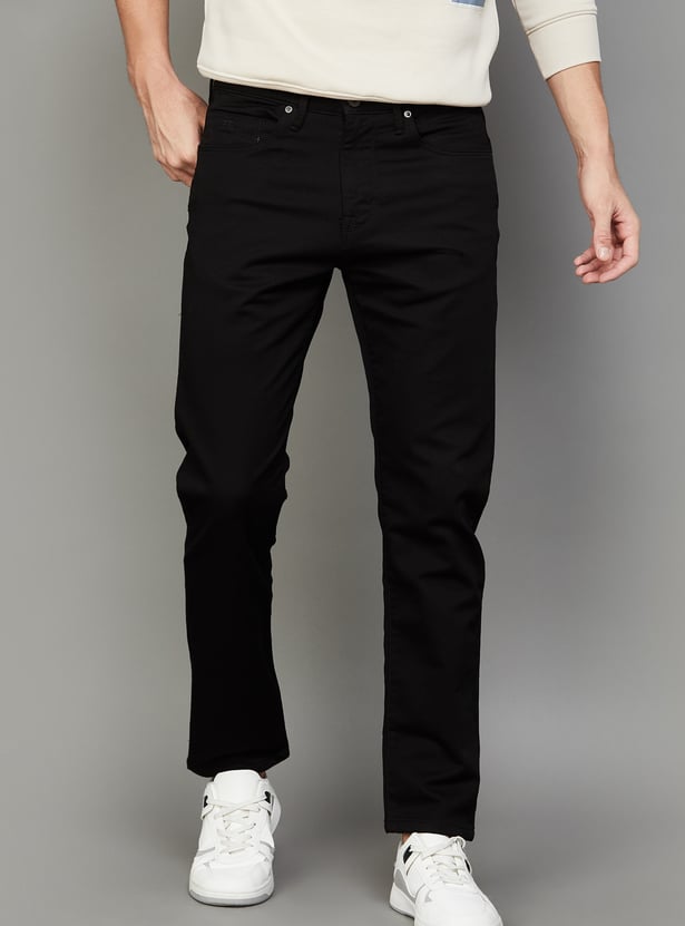FLYING MACHINE Solid Slash Jeans (Slim Tapered)