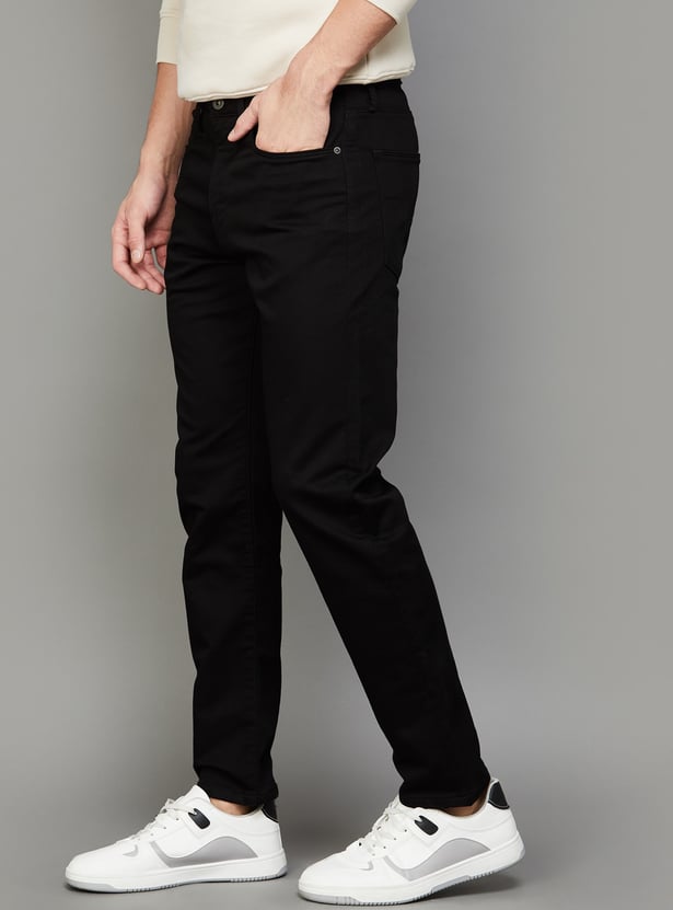 FLYING MACHINE Solid Slash Jeans (Slim Tapered)