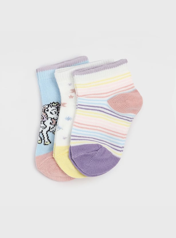 FAME FOREVER Assorted Ankle Length Socks - Pack of 3