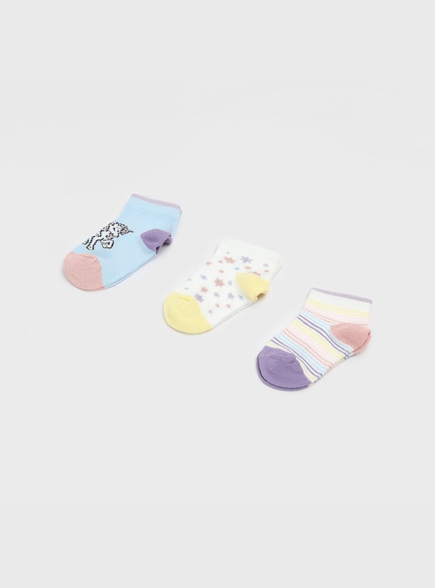 FAME FOREVER Assorted Ankle Length Socks - Pack of 3