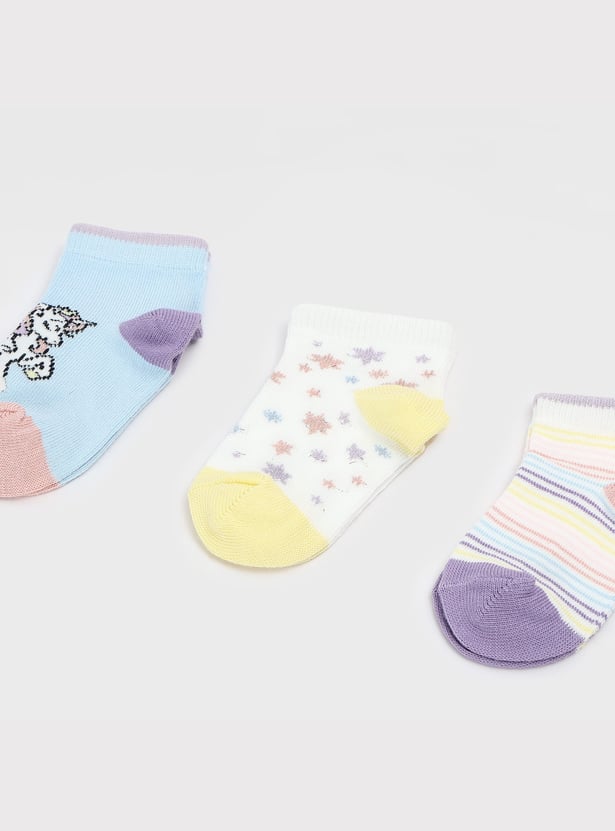 FAME FOREVER Assorted Ankle Length Socks - Pack of 3