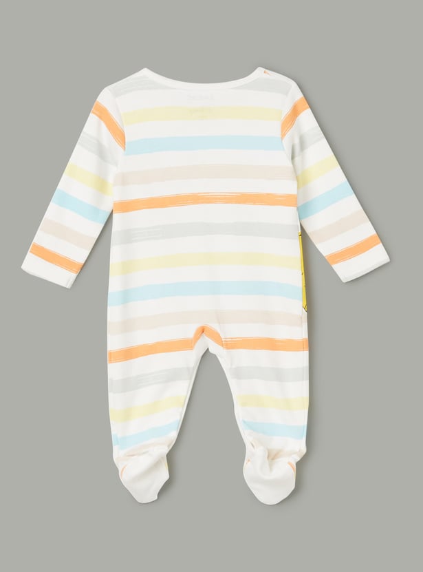 JUNIOR BABY Boys Lion King Printed Footed Sleepsuits - Pack of 2