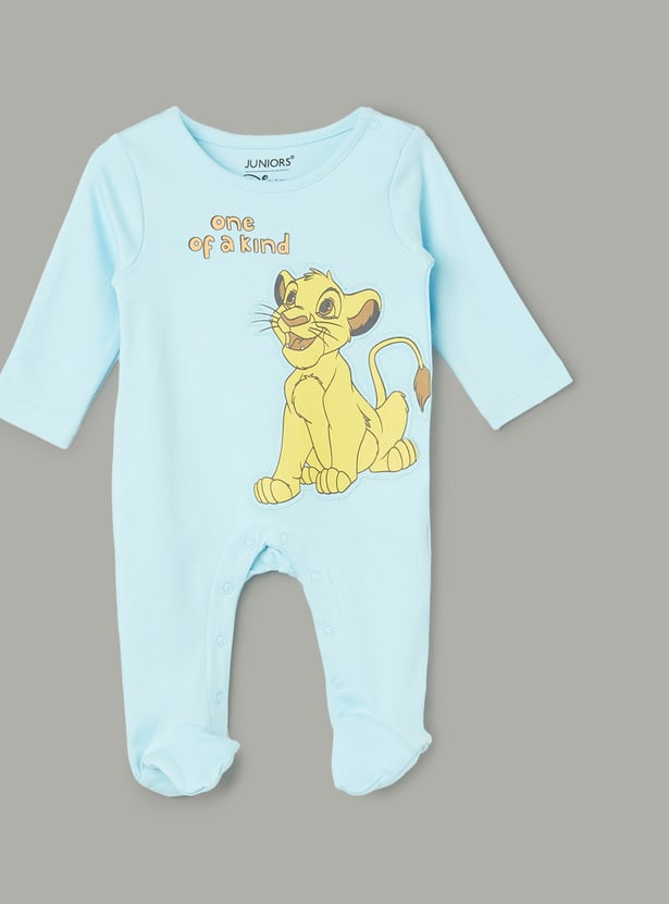 JUNIOR BABY Boys Lion King Printed Footed Sleepsuits - Pack of 2