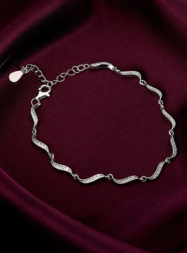GIVA Sterling Silver Graceful Waves Bracelet