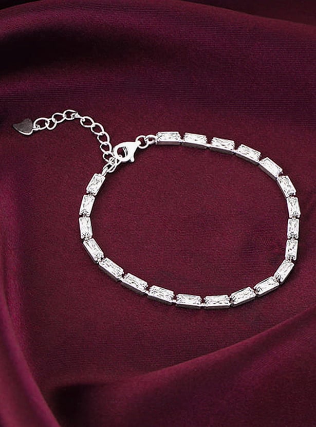 GIVA Sterling Silver Parade of Baguette Bracelet