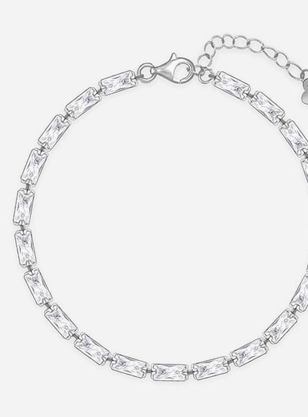 GIVA Sterling Silver Parade of Baguette Bracelet