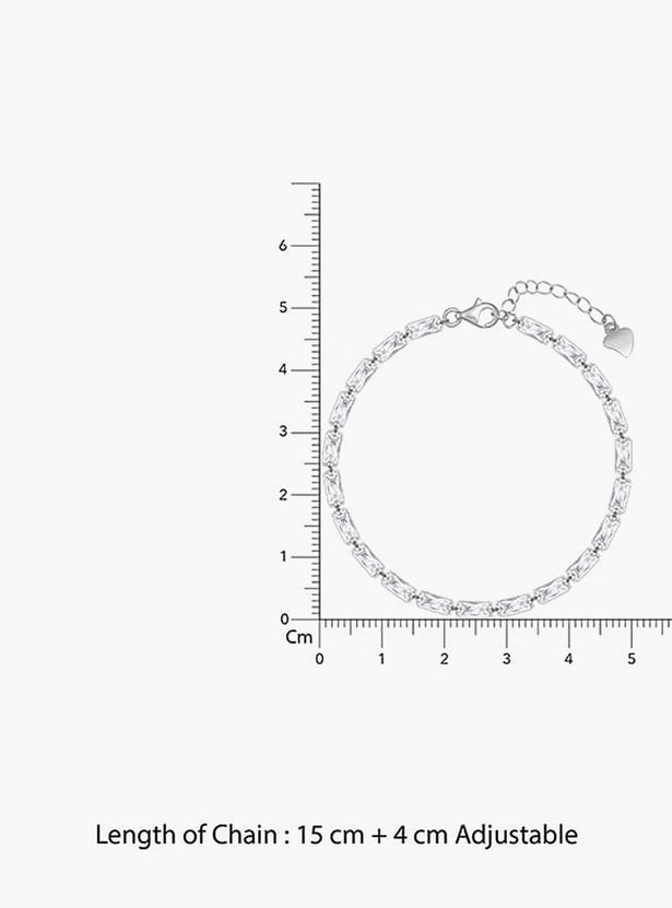 GIVA Sterling Silver Parade of Baguette Bracelet