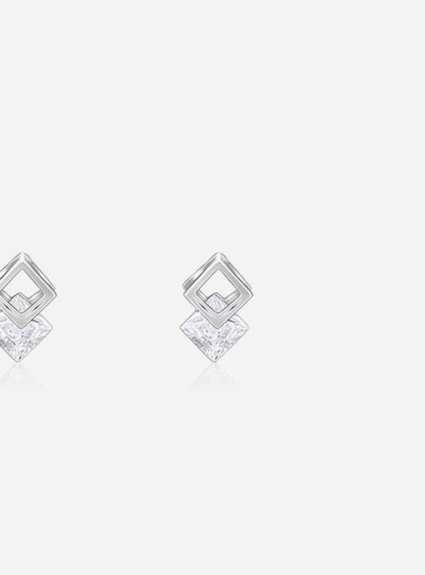 GIVA Sterling Silver Quadrangle Stud Earrings