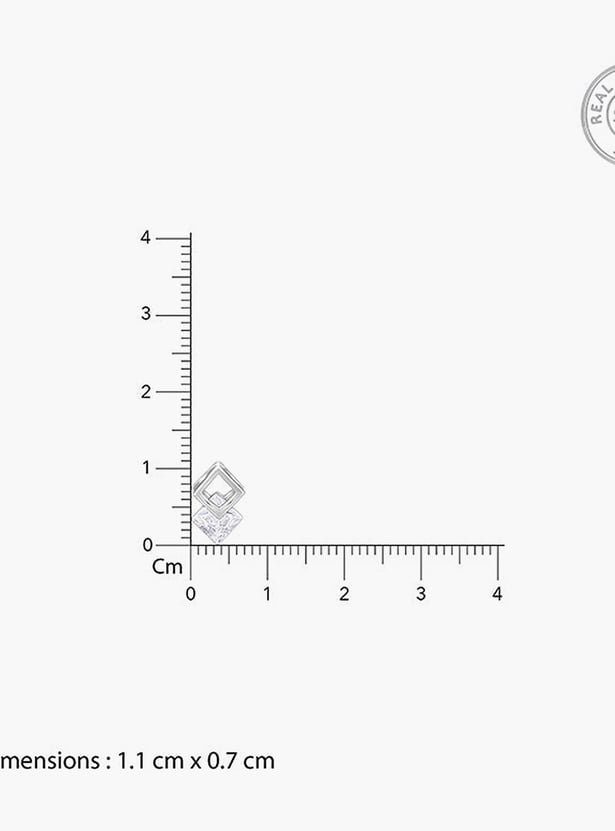 GIVA Sterling Silver Quadrangle Stud Earrings