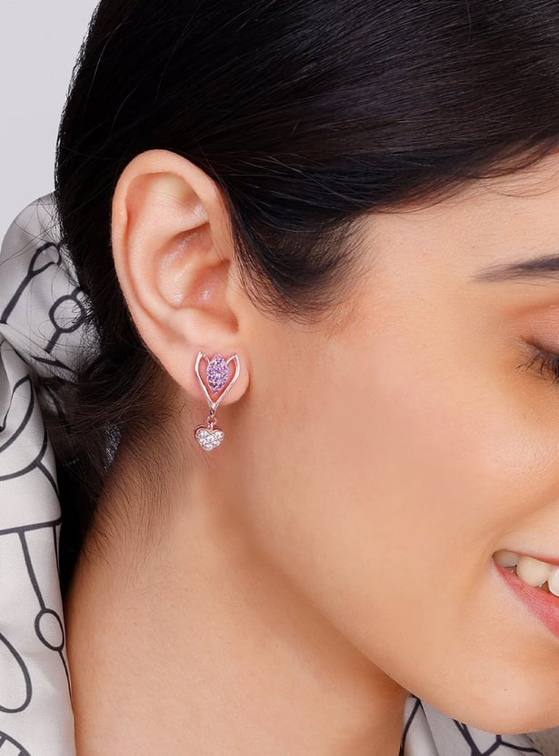 GIVA Blossoming Crocus Sterling Silver Drop Earrings