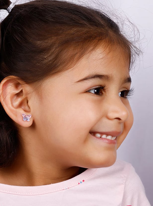 GIVA Silver Butterfly Stud Earrings